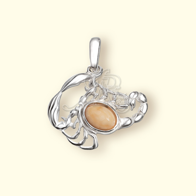 Подвеска Посеребрение, янтарь